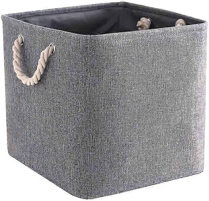 Fabric Storage Cube, Cube Storage Basket, Foldable Storage Box for Toys, Clothes 25 x 25 x 25 cm (Set of 1, Grey)