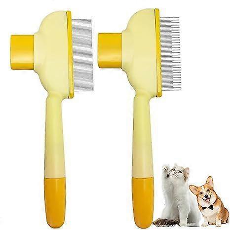Flea Comb for Dogs and Cats with Release Button Fine Tooth Dog Comb for Grooming Massaging and Cleaning Remove Fleas Eggs Pet Hair Removal for Short a