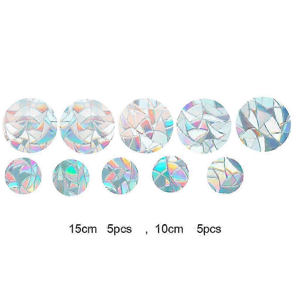 Static Cling Window Stickers for Bird Strikes - Rainbow Decals, 10 Pcs