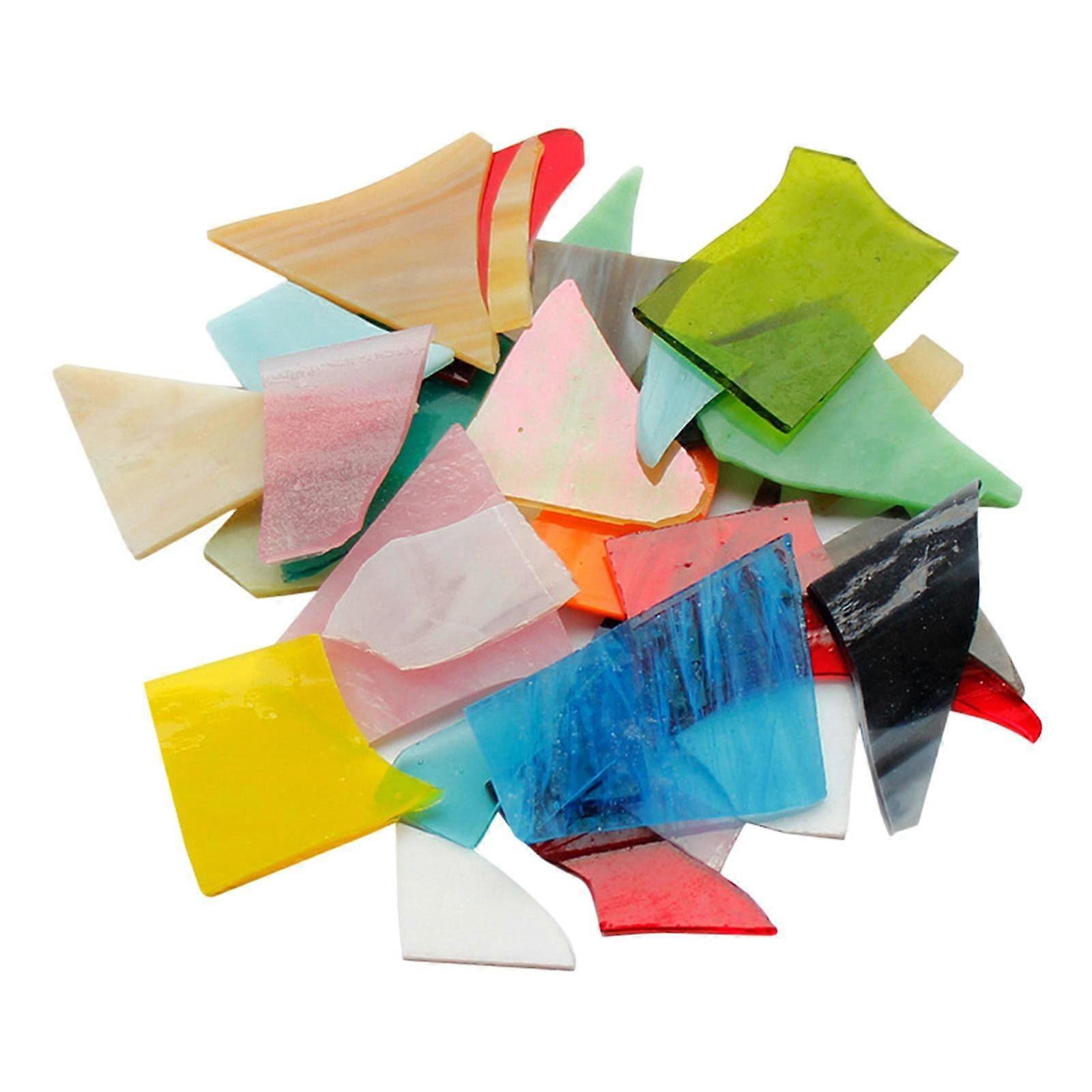 Mosaic Glass Pieces Stained Glass Tiles for DIY Projects, Colorful Picture Frames, Flower Pot Decorations