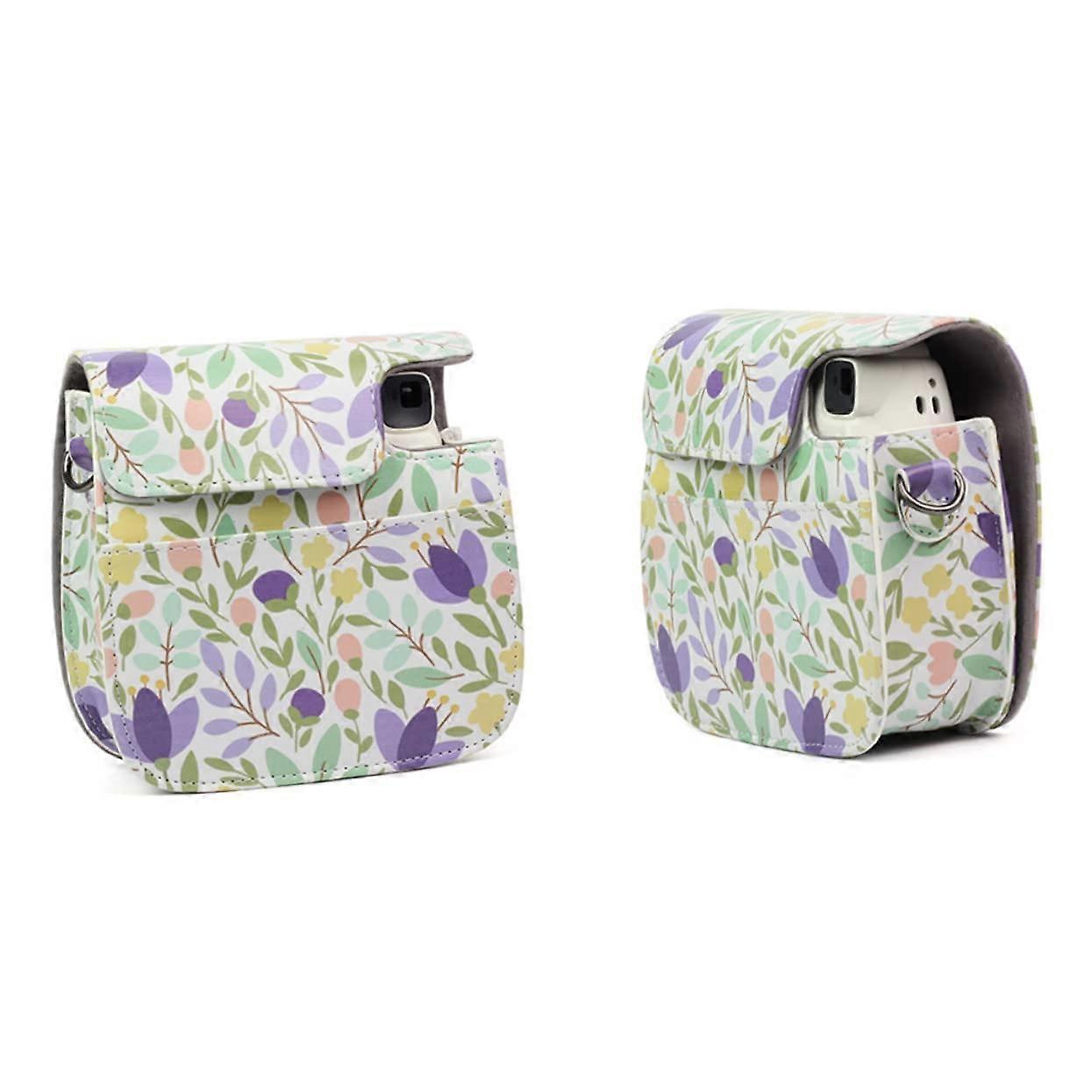 Camera bag made of  leather case for Mini 9 bag for instant camera protection for instant camera housing case for leather case M green