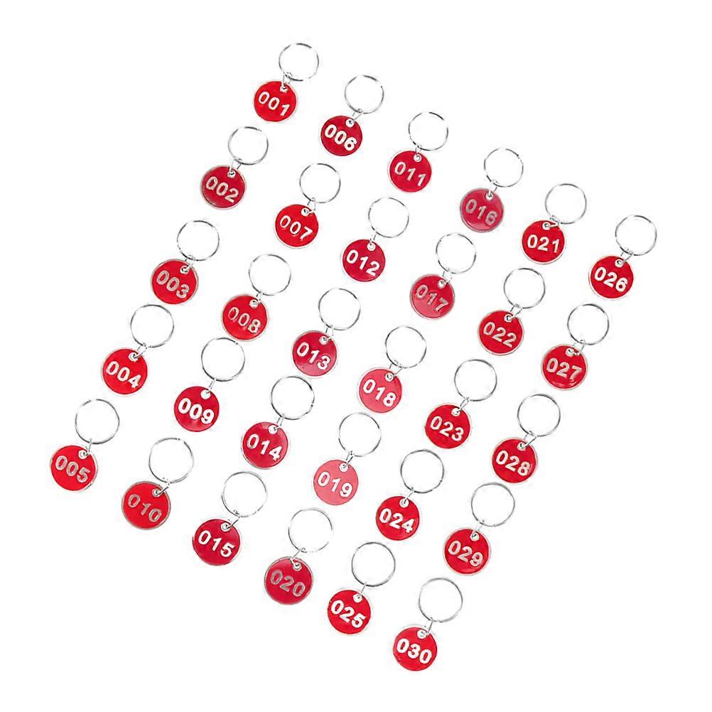 Red Key Tags Number Plate Key Identification Tags For Keys Luggage 1 Set