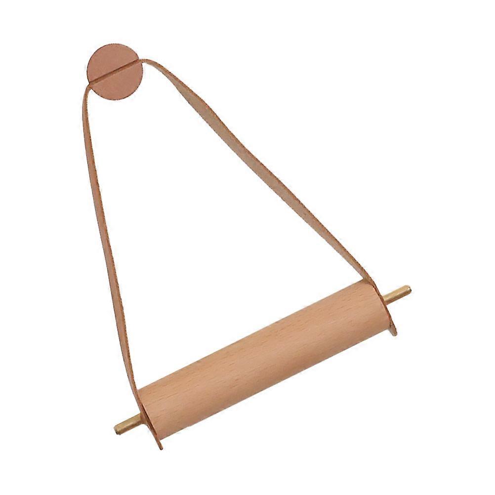 Brown PU Material Wall Mounted Roll Paper Rack for Storage Chic Design Fits All Sizes