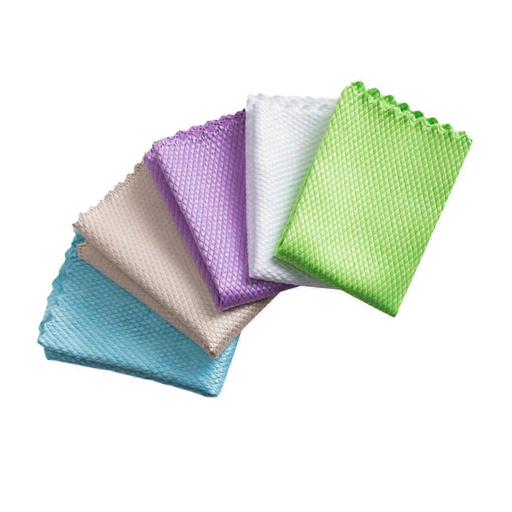 5 Sheets of Dish Towels Kitchen Cloths for Glassware Cleaning Random Color