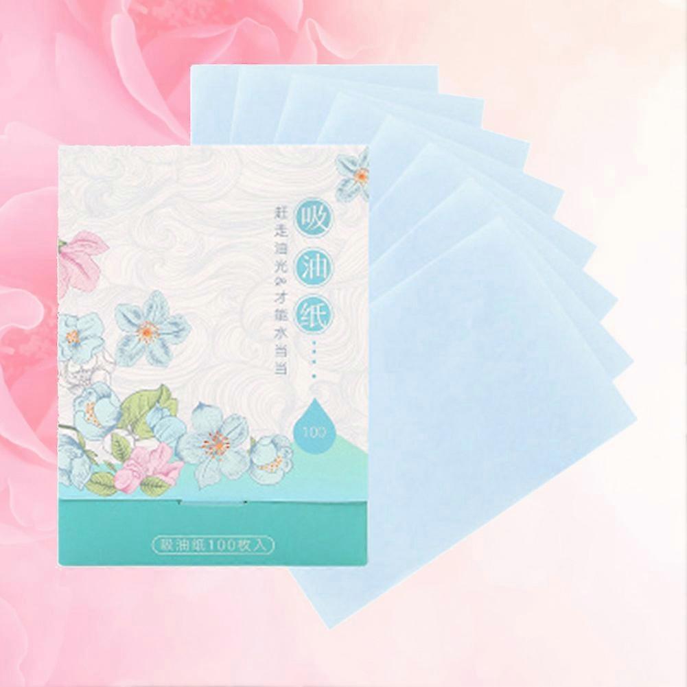 100Pcs/pack Men Blotter Face Oil Control Absorbing Paper Blotting Tissues (Sky Blue)