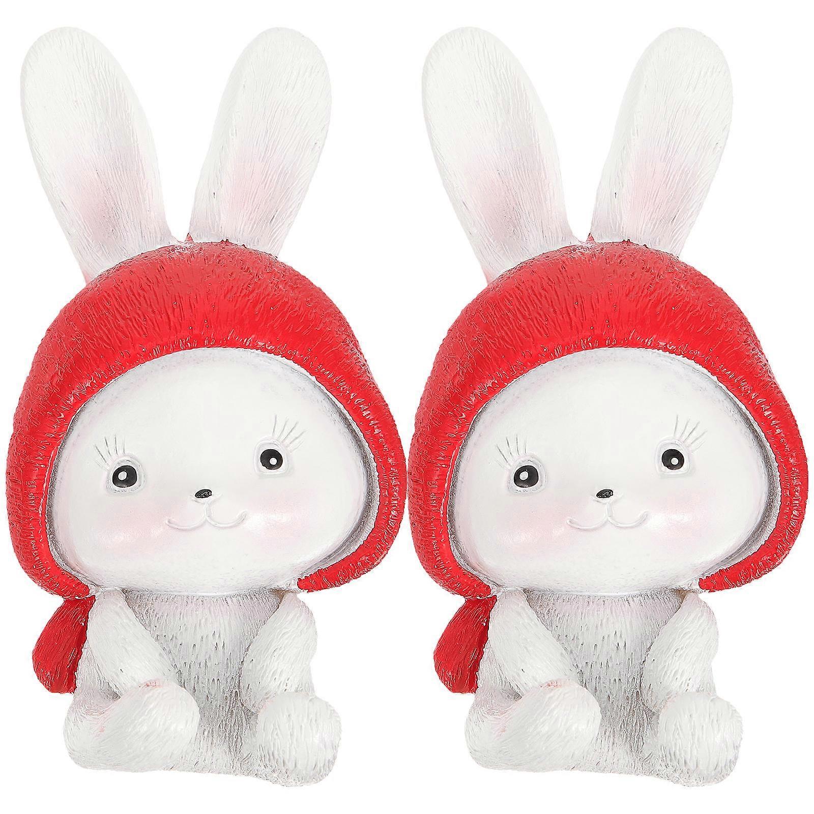 Cute Adhesive Wall Hook Bunny Shape Key Holder Home Use .7x5.5cm 2Pcs