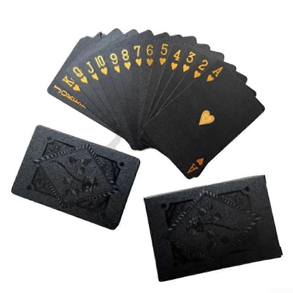 Black and Gold Plastic Playing Cards, Designed for Elegant Card Games Anytime