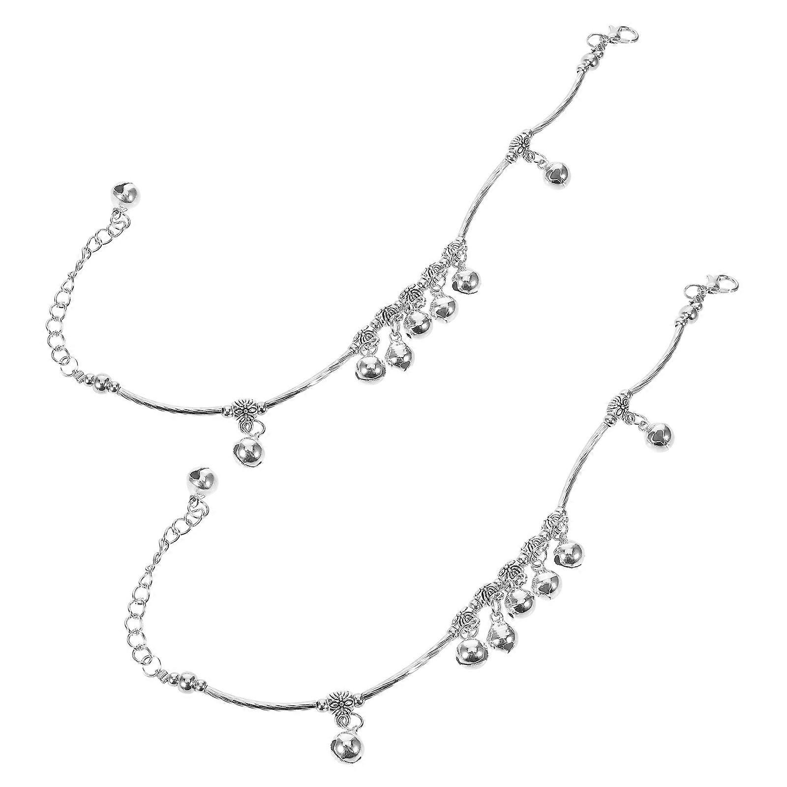 a refined and engaging product description based on your input:
**2pcs Bohemian Bell Anklets for Women – Lightweight Leg Bracelets with Melodious