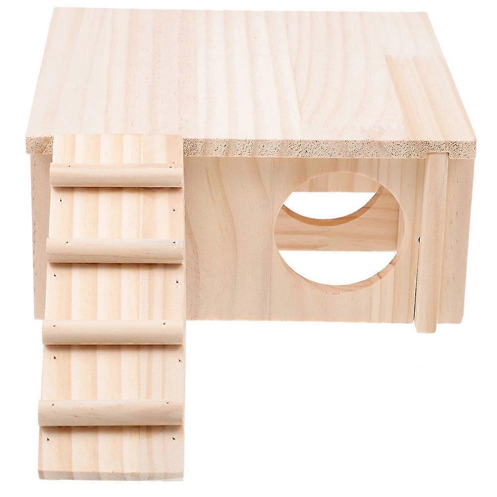 Pet Owners Adorable Hamster House Hideouts Multi Chamber Wooden Shelter 1Set