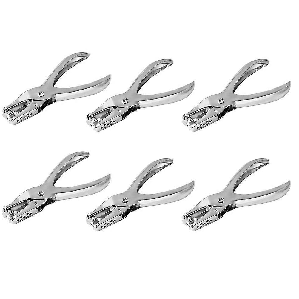 Craft Paper Punch Decorative Hole Puncher For Crafts Durable Metal Waste Clip Holder Easy To Use 6Set