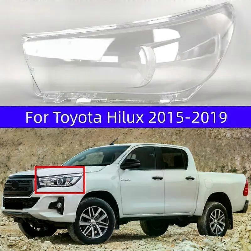 トヨタハイラックス2015-2019ヘッドランプカバー透明シェードランプヘッドライトシェルレンズプレキシガラスオリジナルランプシェード交換-左