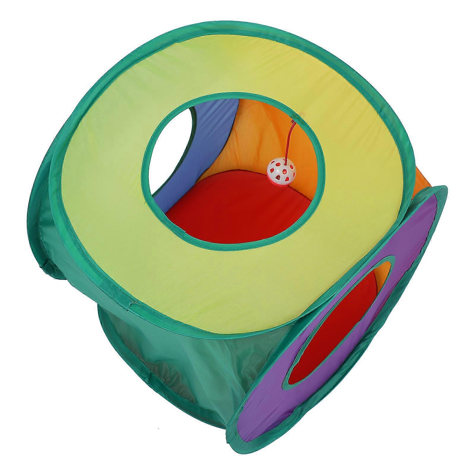 Pet Tunnel Toys Cat Tunnel Multi-Color Indoor Playtime Durable Materials Square Shape 40X40X40CM 1Pcs