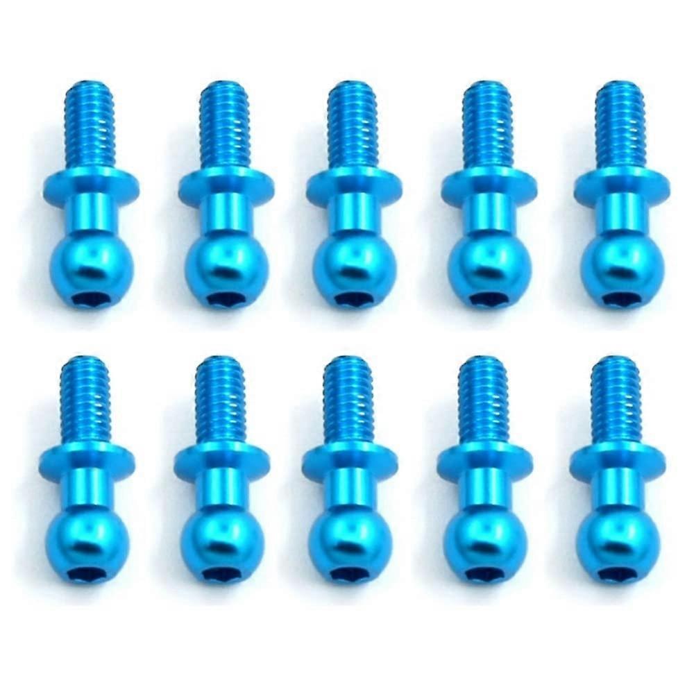 RC Accessories 10 Pieces M3 Hexagonal Ball Head Screws for Tamiya TT01 TT02 (Blue)