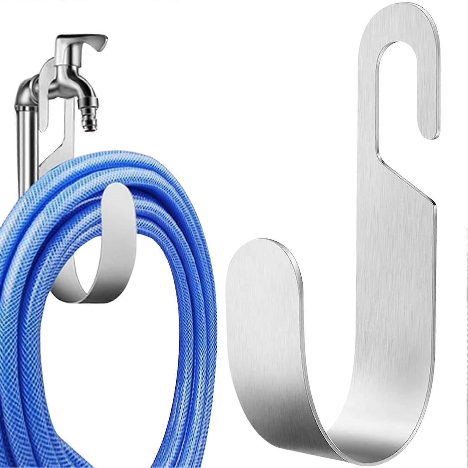Garden Hose Door Rusty Outer Pipe Storage, Wall Mounted or Hanging Hose Holder for Outdoor Use Includes Hooks