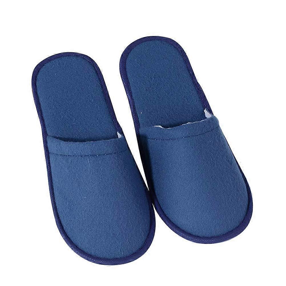 1 Pair Disposable Fabric Slippers Soft Indoor Footwear for Home Hotel Size 43 Blue