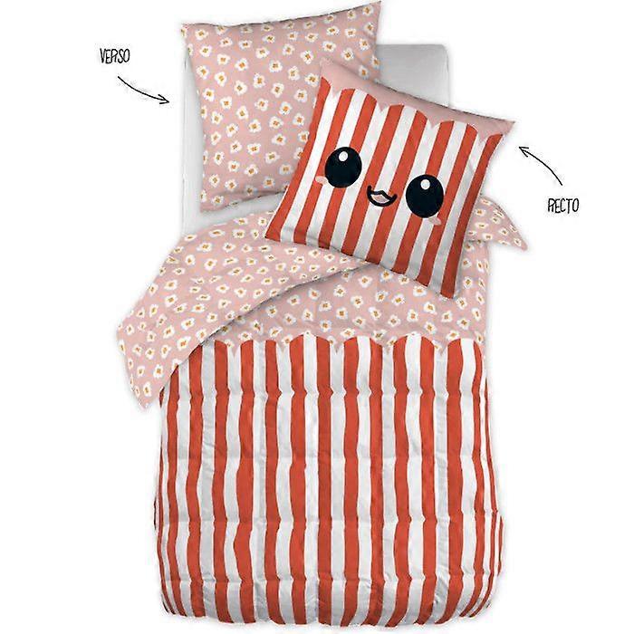 « Couette 'Fresh Popcorn' Réversible 100 % Coton / 57 Fils/cm² - 140 x 200 cm pour Lit Simple »