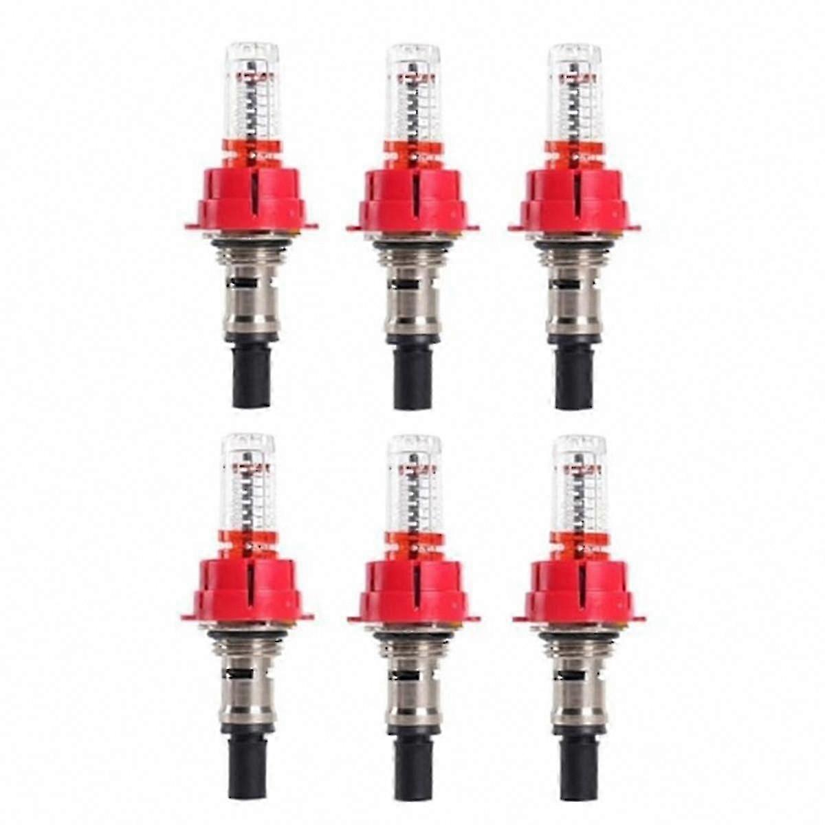 6 Pcs Underfloor Heating Manifold Flow Meter with Visual Flow Monitoring for Floor Heating System