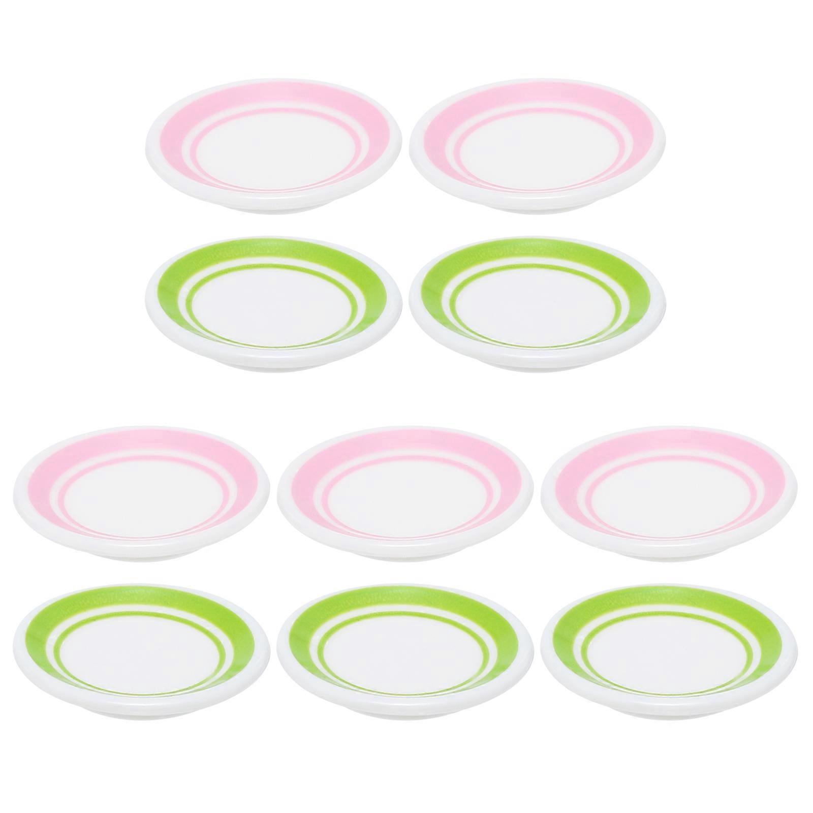 Mini Kitchen Tableware 10Pcs Assorted Color Premium ABS Safety for Decor Miniature Tableware
