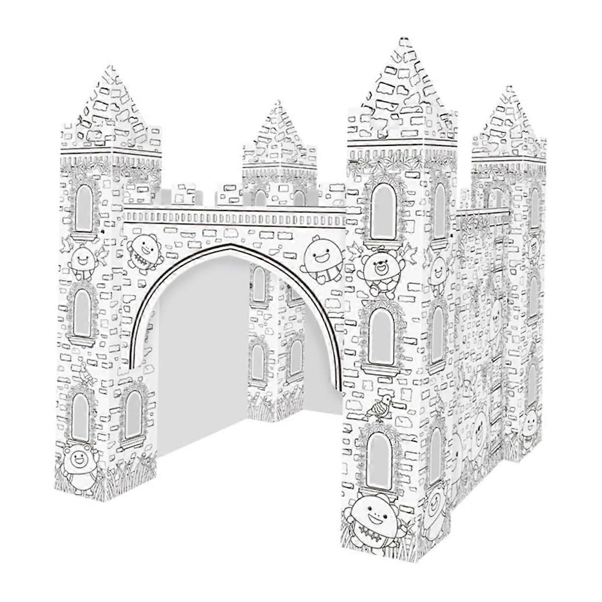 3D Castle Drawing White DIY Colouring Puzzle
