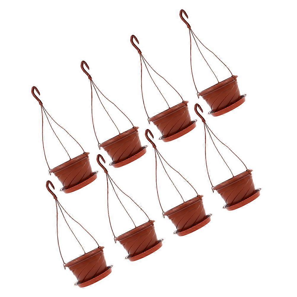8 Sets of Plastic Hanging Flower Pots for Chlorophytum and Scindapsus Aureus