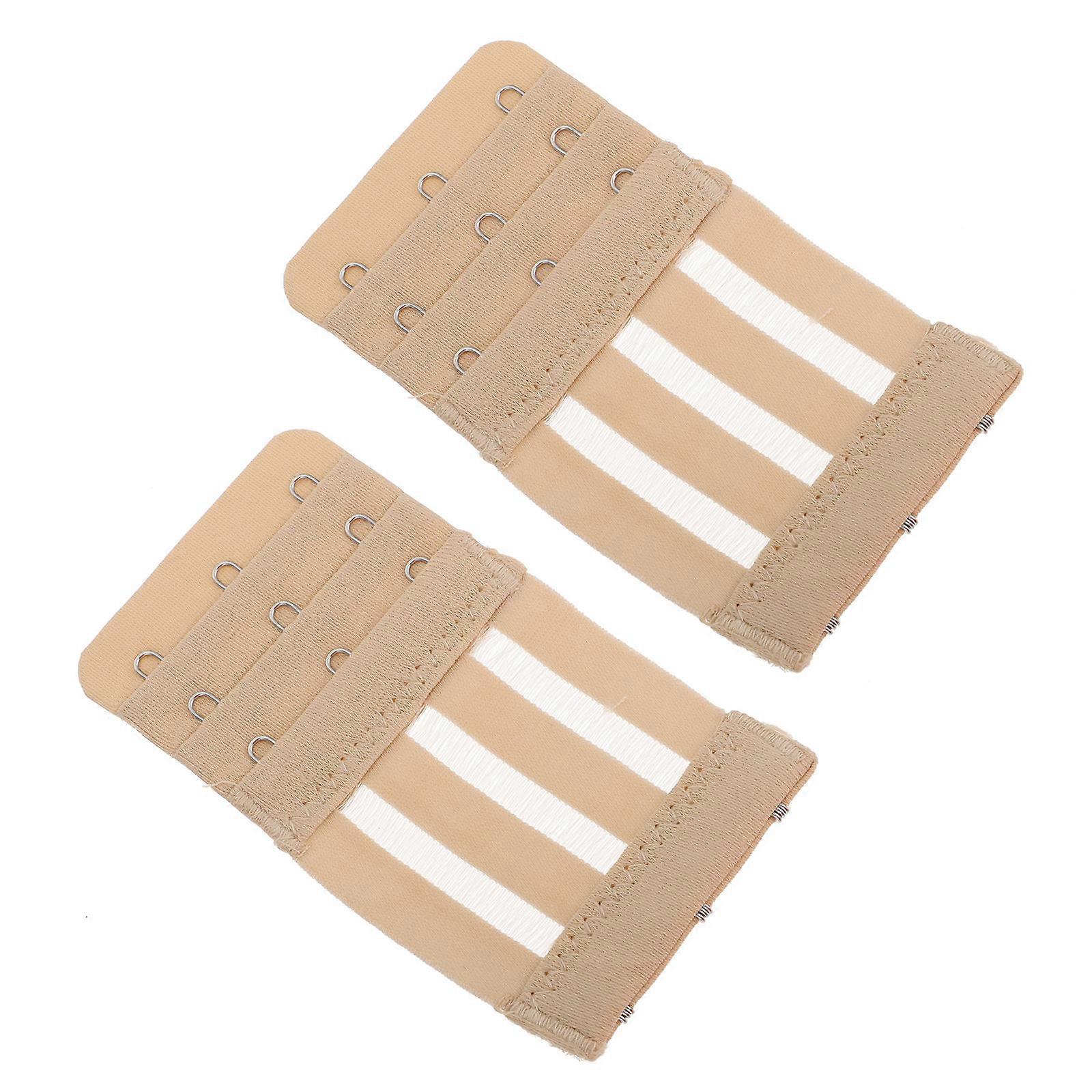 Khaki Bra Extenders with Stainless Steel Hooks for Girl Use Comfortable Adjustable Elastic Bands