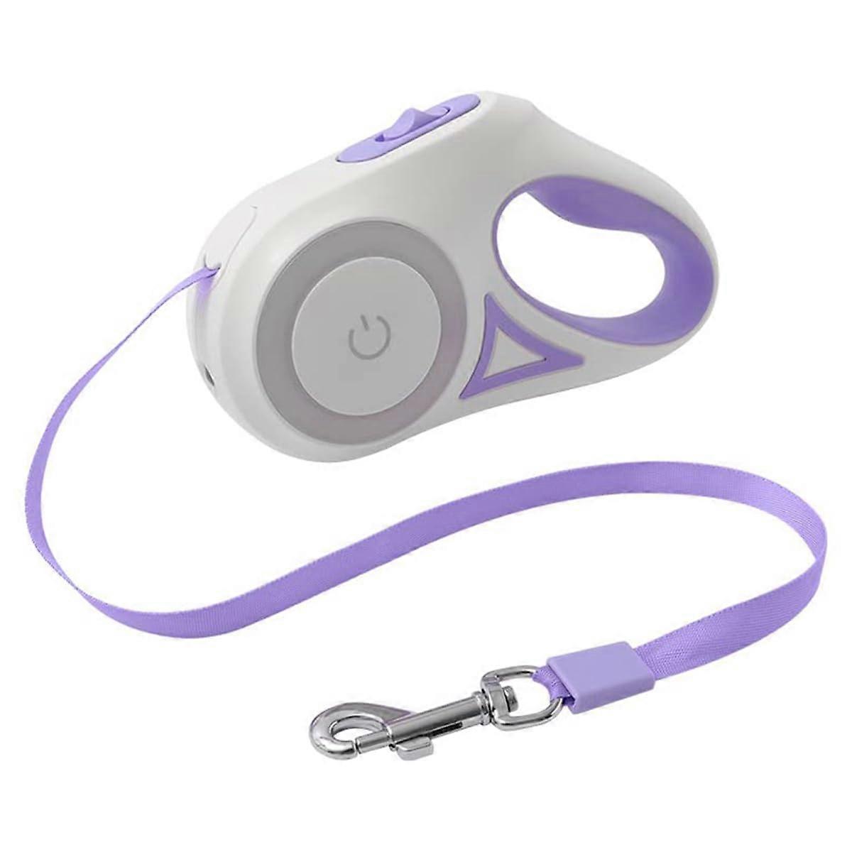 Automatic Retractable Dog Leash 3M Soft Waterproof Rechargeable for Dogs and Cats in Purple for Training and Jogging