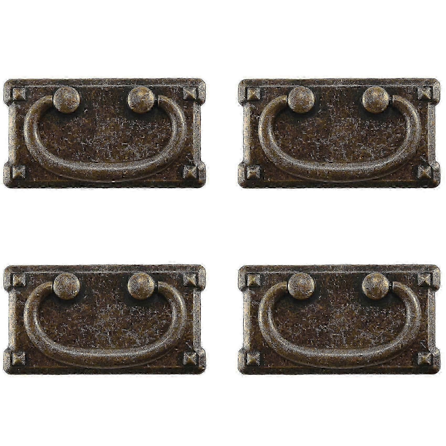 引き出しキャビネットドア家具用アンティークブロンズリングプルハンドル - 4個ハイウェイ