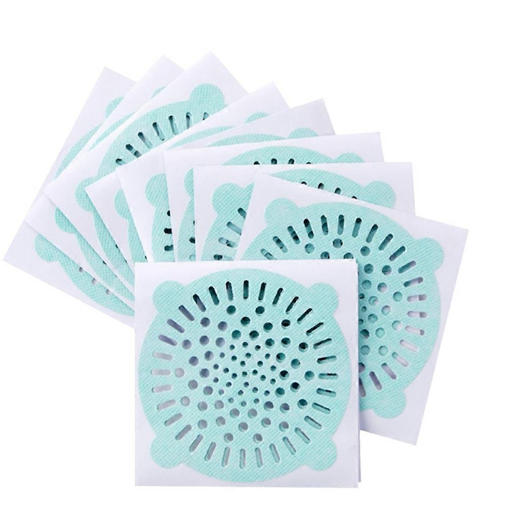 Bathroom Drain Strainer Floor Drain Cover Hair Catcher Strainer One-Time Use Square Shape Green Color 10cm Foreign Object Blocking 30Pcs