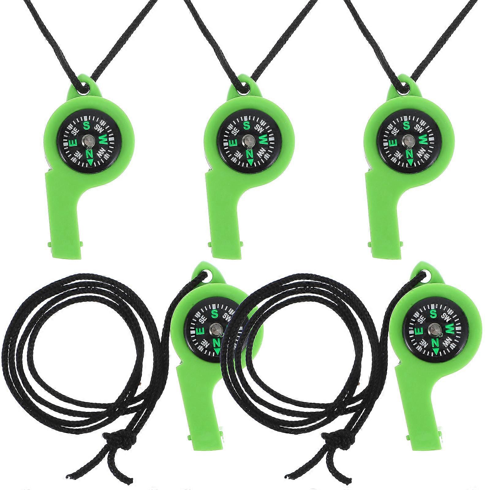 Plastic Sports Whistles Lanyard Whistle Outdoor Activities Games Entertainment 5Pcs Round Shape ABS Material