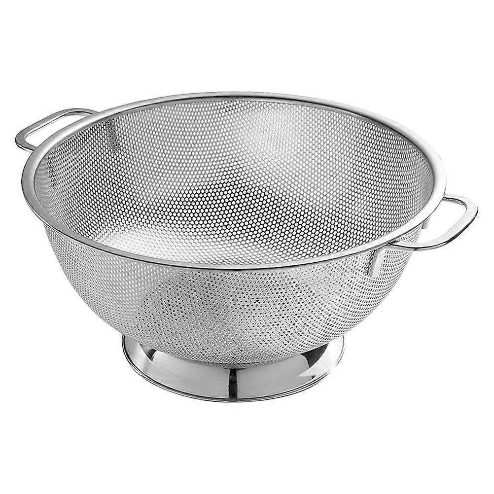 Stainless Steel Colander Strainer Round Shape For Use Filtering Soups Smooth Surface 1Set