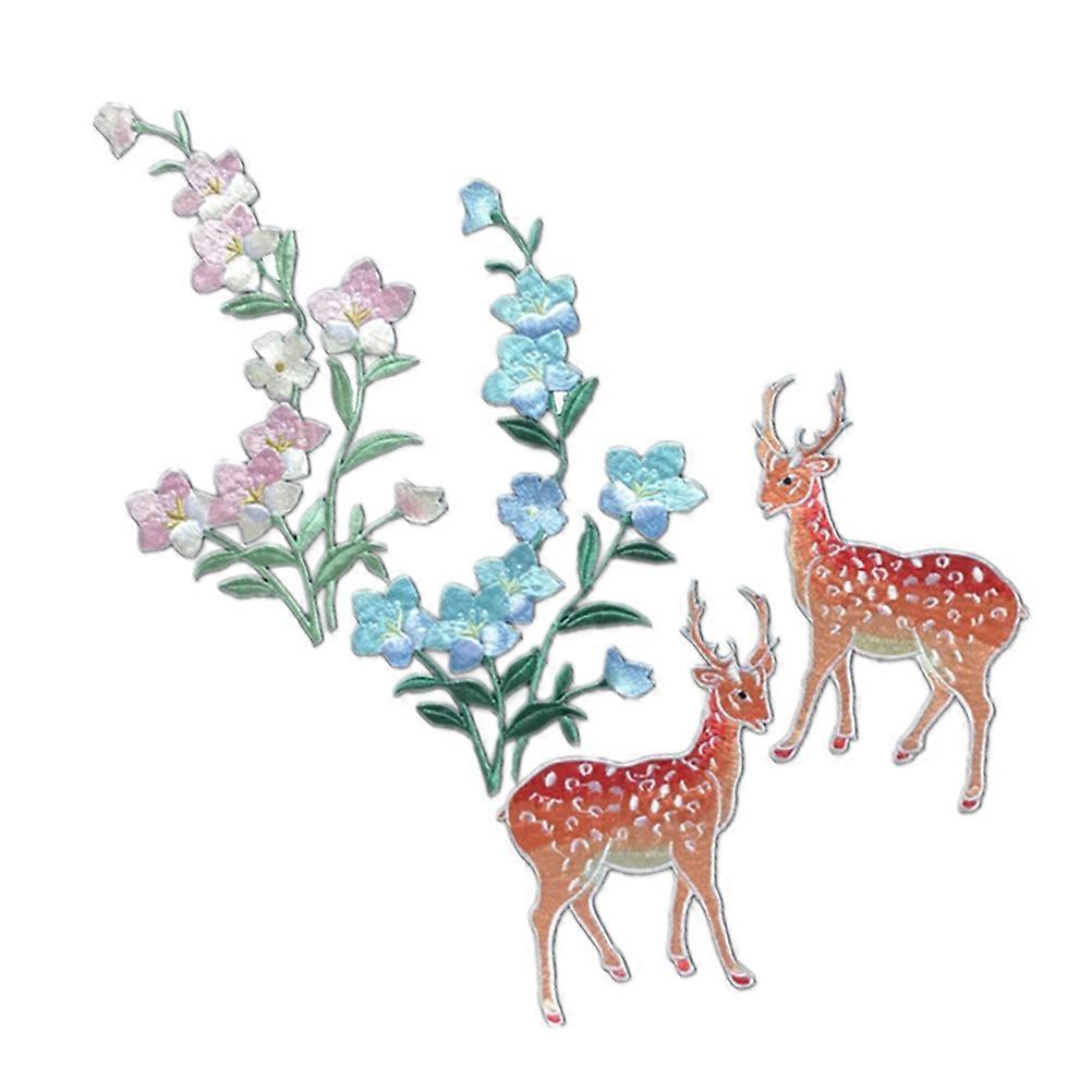 Flower Embroidery Patch Iron On Patterns Chinese Style Handicraft Enthusiasts Decorate 1Set