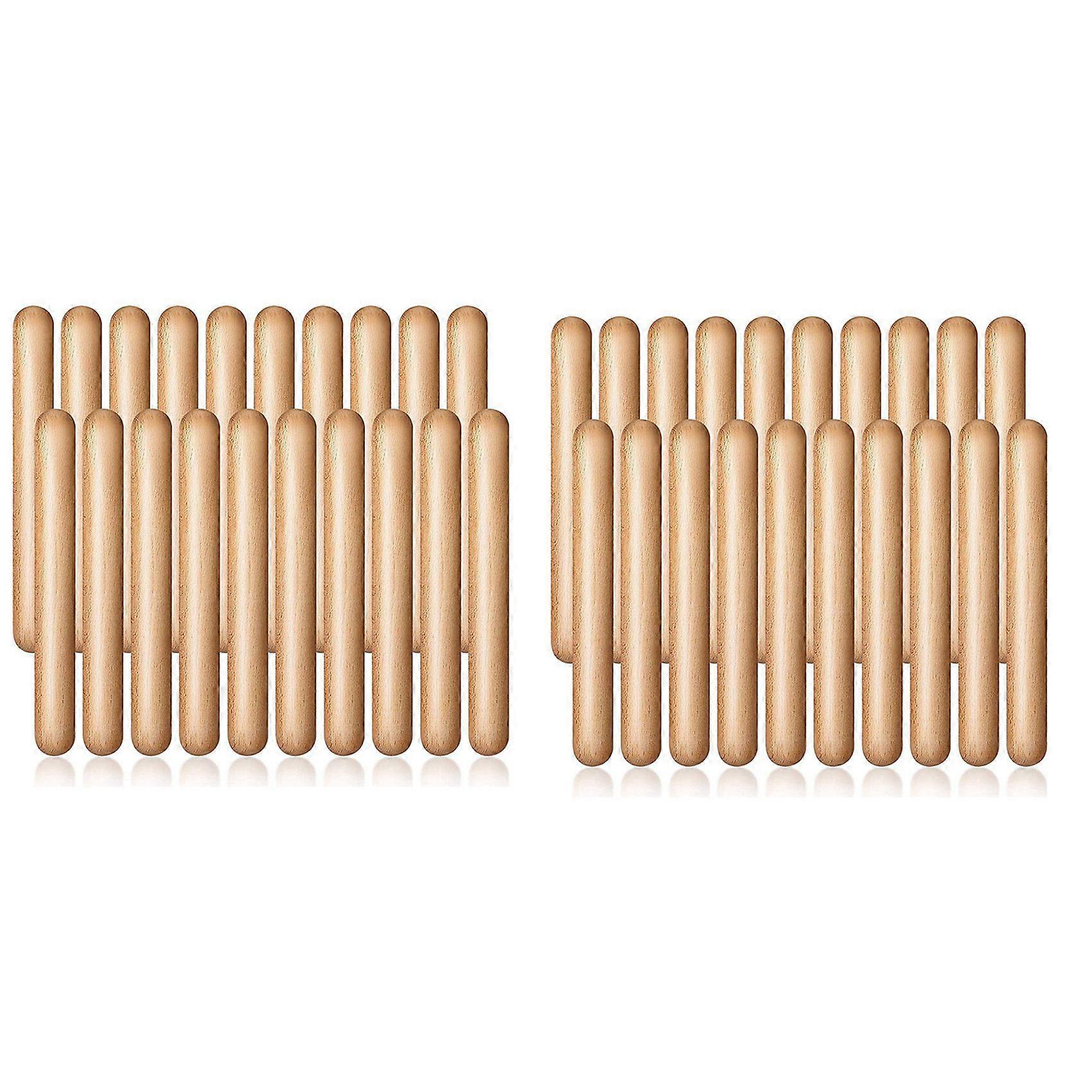 40Pieces 8 Inch Kids Rhythm Sticks Music Lummi Sticks Classical Wood Claves Musical Percussion Instr