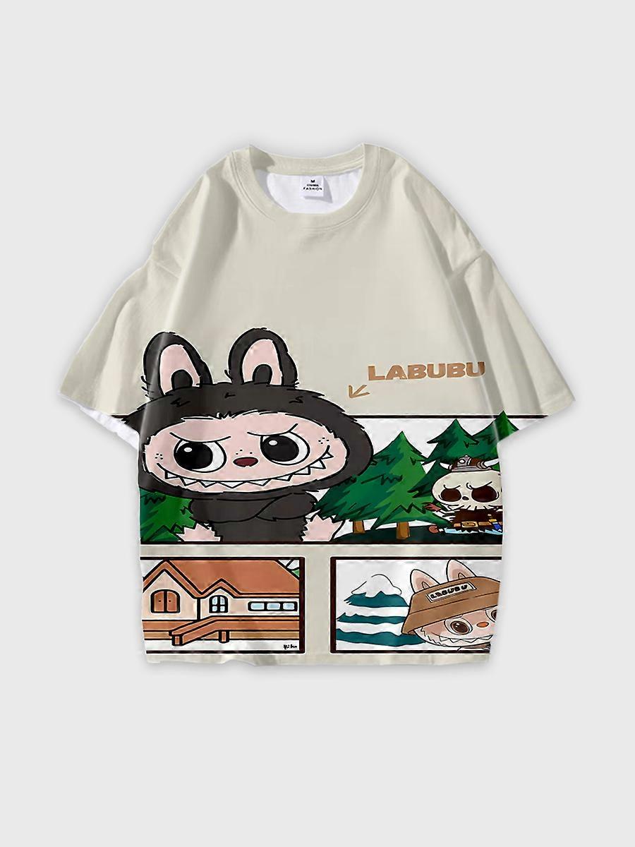 T-shirt round neck Pattern loose short sleeve K730