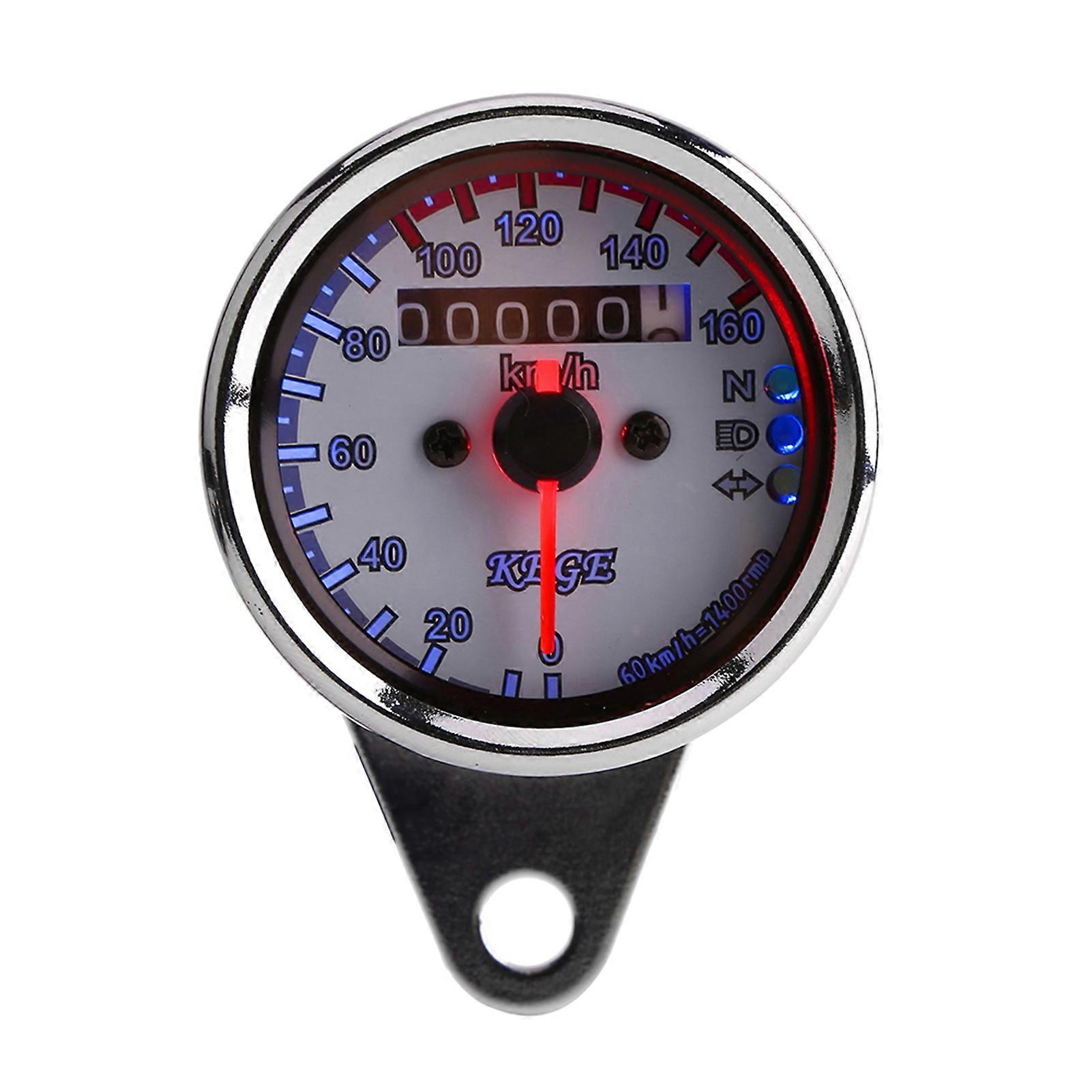 12V Universal Motorcycle Odometer Speedometer LED Backlight Signal (Silver)