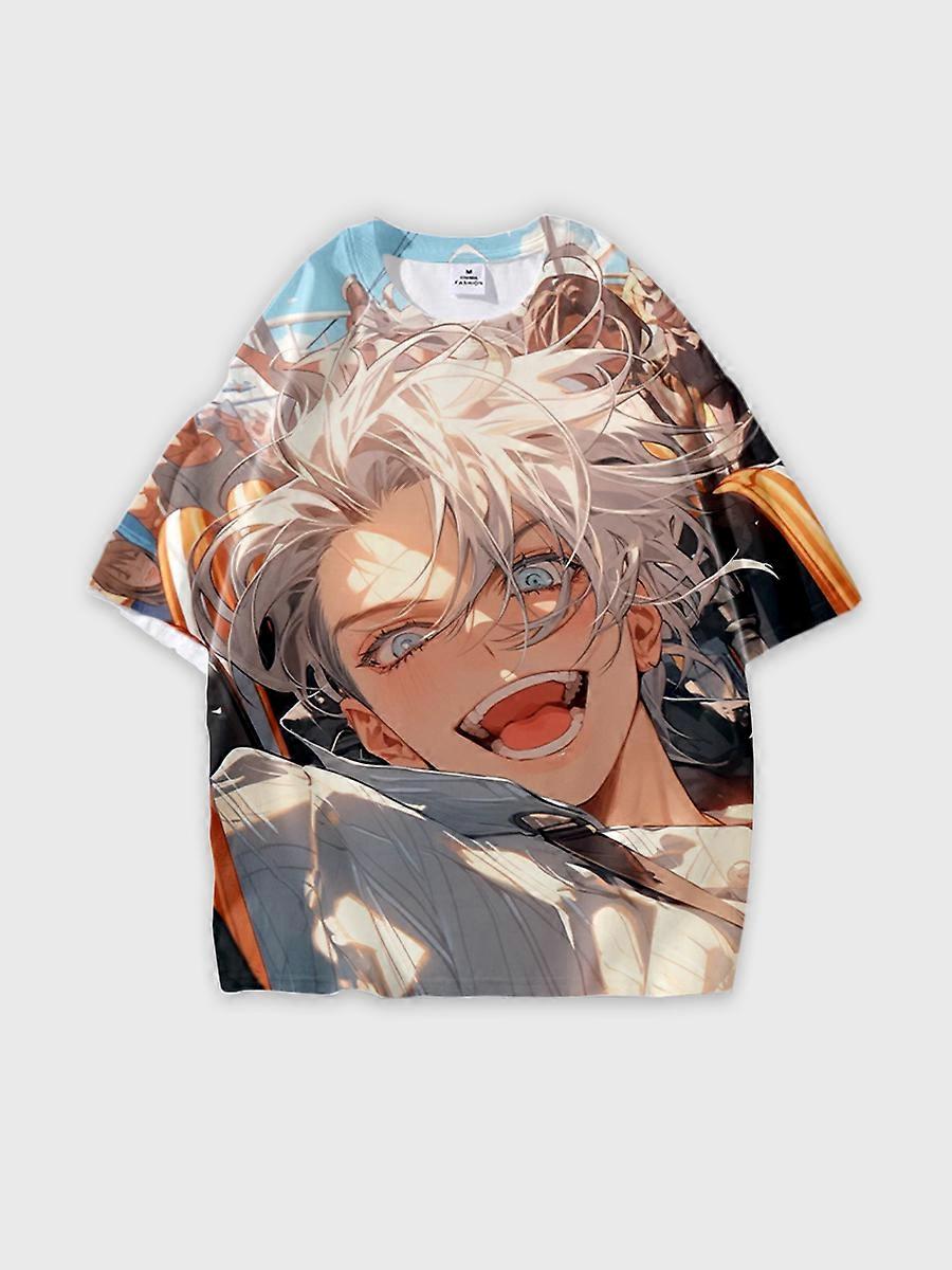 T-shirt round neck Character Pattern loose short sleeve P127