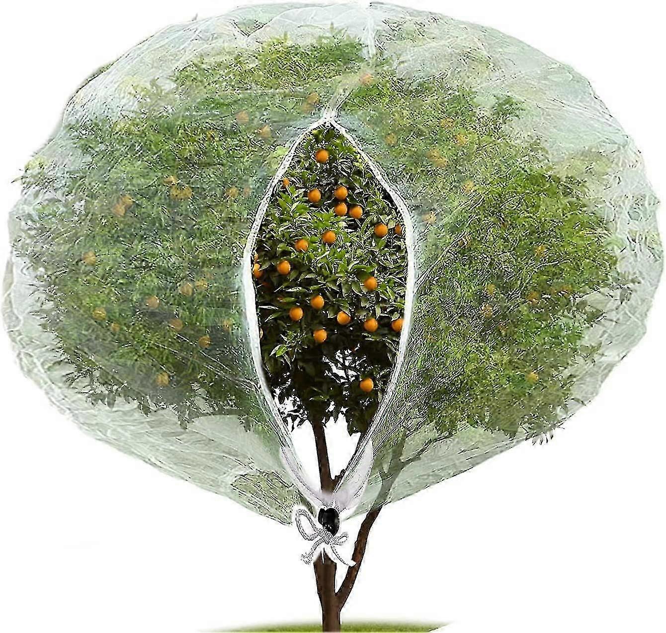 Insect Bird Barrier Netting Mesh With Zipper,garden Bug Netting Plant Cover For Protect Plant Fruits Flower From Insect Bird Eating(1pcs, White)