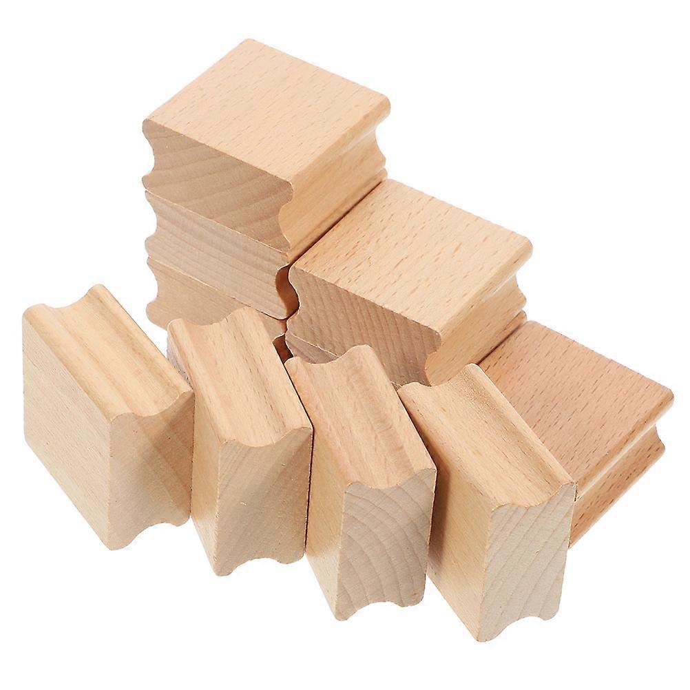 Wooden Stamp Seal for Crafting with Precision Groove Design and Wood Material Khaki 10pcs