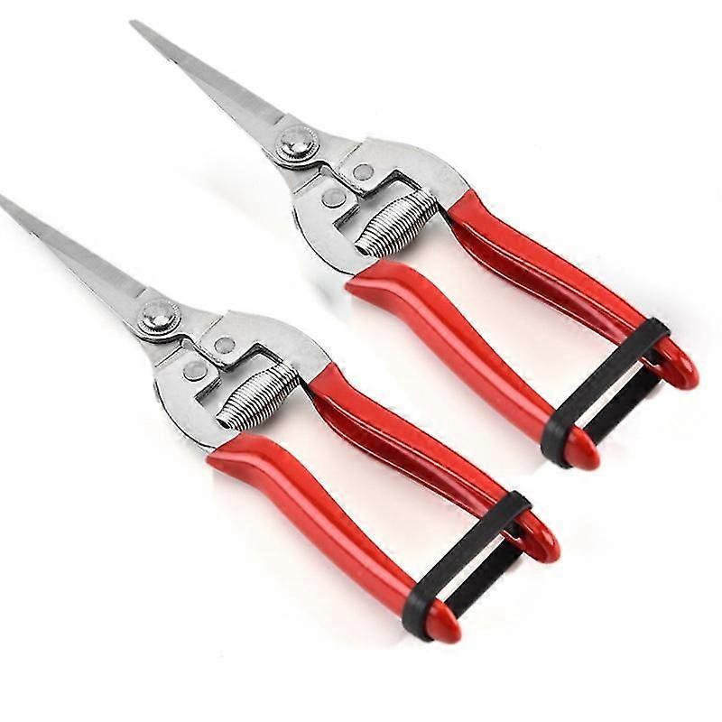 2 Pieces Garden Shears, Rose Shears, Vine Shears, Red/silver