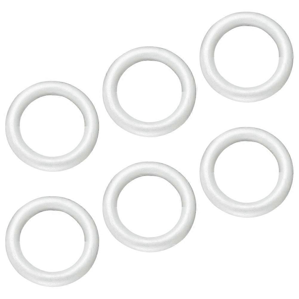 6pcs Decorative Foam Circles for DIY Crafts, Unfinished Wreath Rings for Party Decor, Christmas Tree Embellishments, Creative Projects