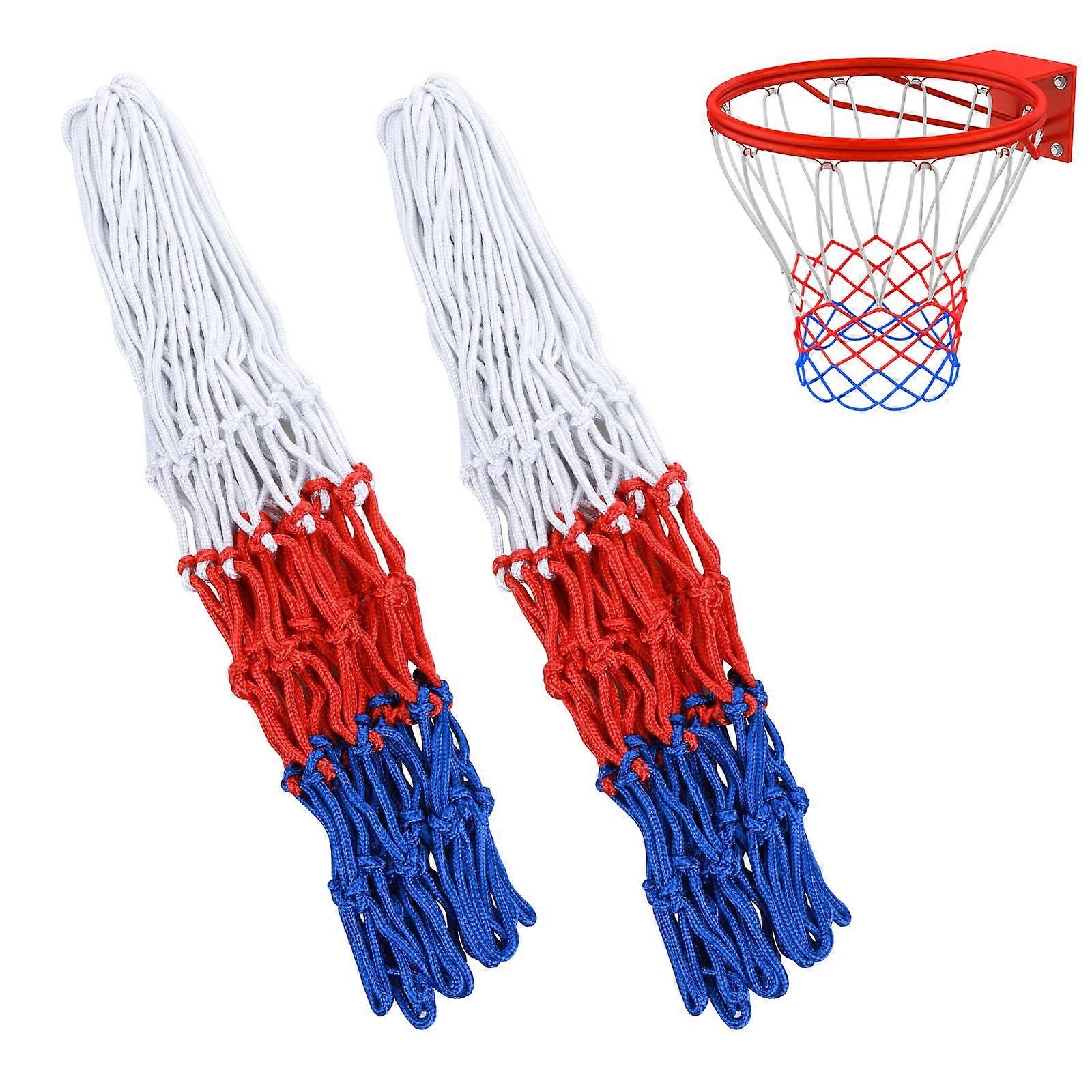 2 Pieces Basketball Net Performance Weatherproof Nylon for Basketball Hoop