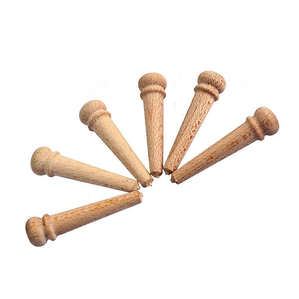 6 PCS Maple Bridge String Pegs for Acoustic Guitar Parts Accessories