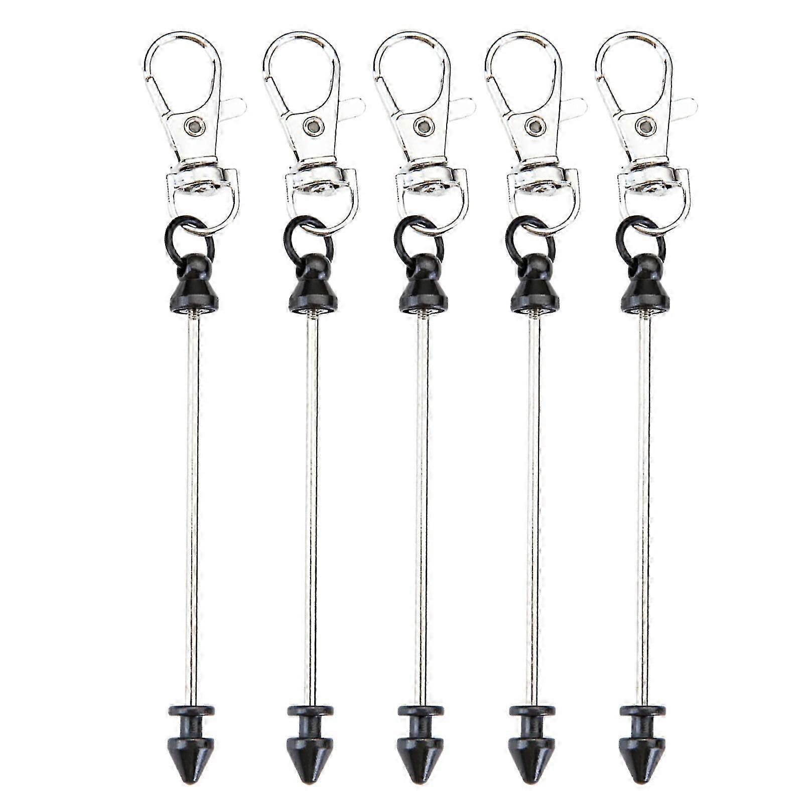 5 Pack Alloy Beaded Keychain Stylish Accessory Handmade Keychain Accessory for Easy Attachment for Crafting Keychain gun gray
