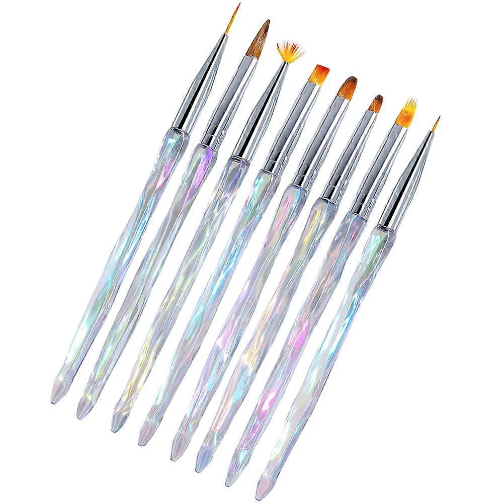 Manicure Brushes For Nails 8Pcs Suitable For Nail Salons Or Beauty Parlors With Durable Acrylic And Nylon Material