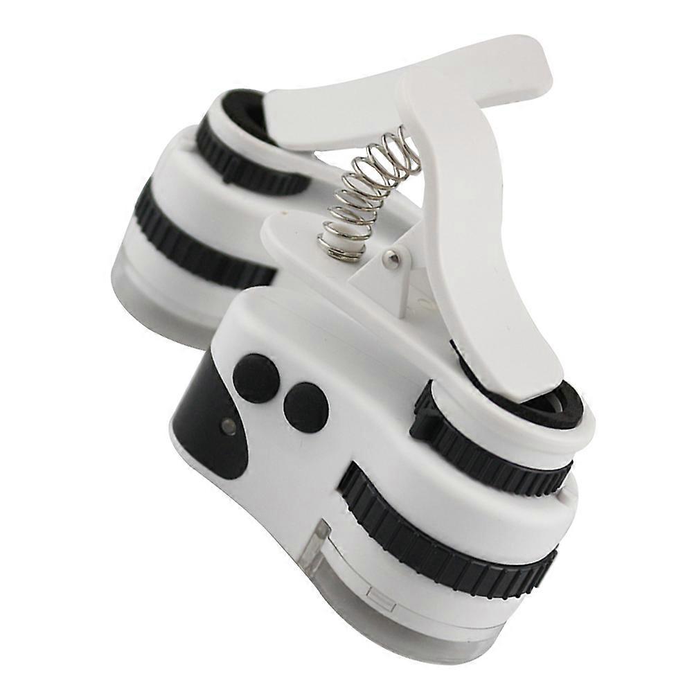 Cell Phone Microscope Attachment Clip-On Mobile Phone Magnifier Microscope 50X Zoom for Smartphone Accessory with LED Light 1Set