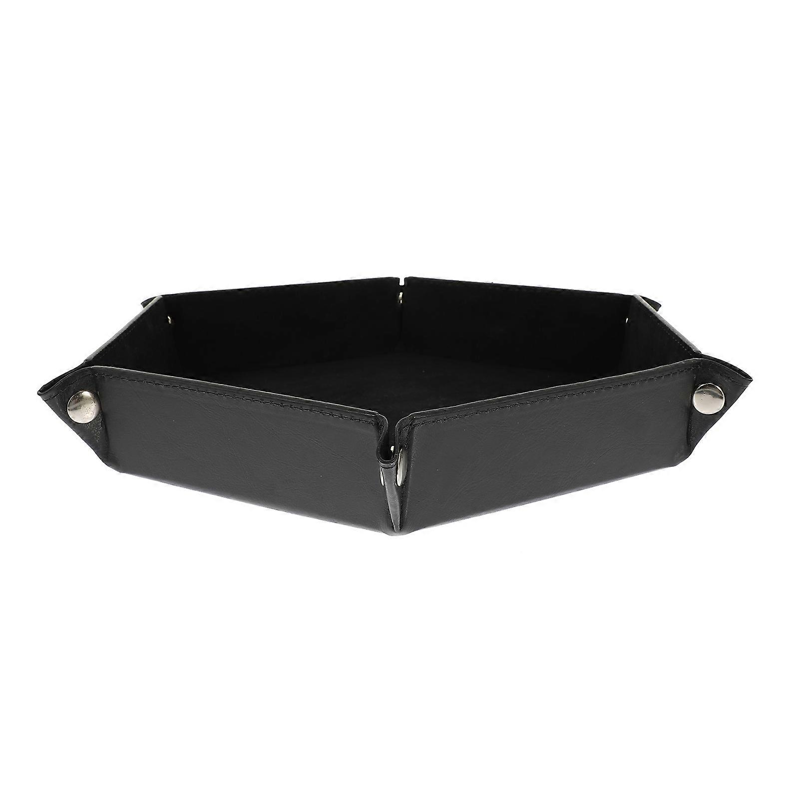 Desktop Hexagonal Folding Tray Designed For General Users With Durable Material In Black 1Pack
