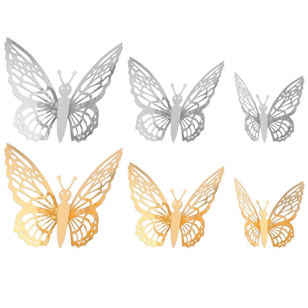 Removable 3D Butterflies Wall Decoration For Party Setup 2 Sets Butterfly Shape Decorative Wall Decals
