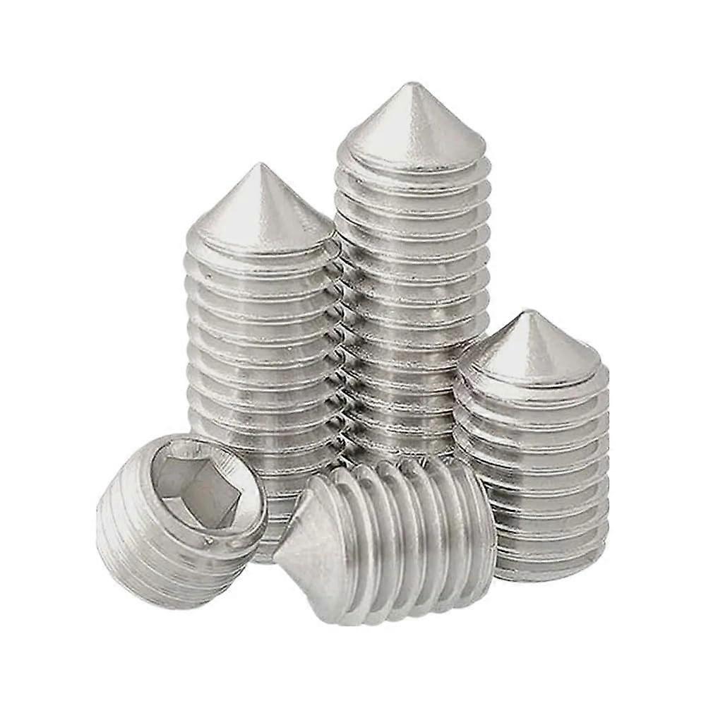 M6 Hex Socket Set Screws Cone Point 304 Stainless Steel Fastener Kit 16mm Set of 10