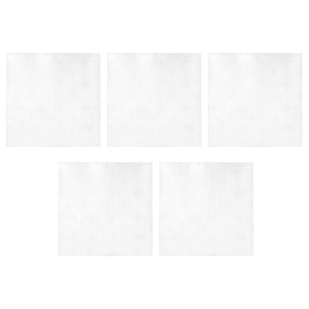 5Pcs Plastic Mesh Sheets For Stitch Crochet Embroidery Bag Making Suitable For Handmade Projects And DIY Activities White Color