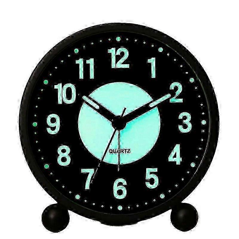 Night Light Analog Alarm Clock Mute No Ticking Sound, Gentle Wake Up, Mute + Night Light + Luminous (Suitable For Student Dormitories) 0619
