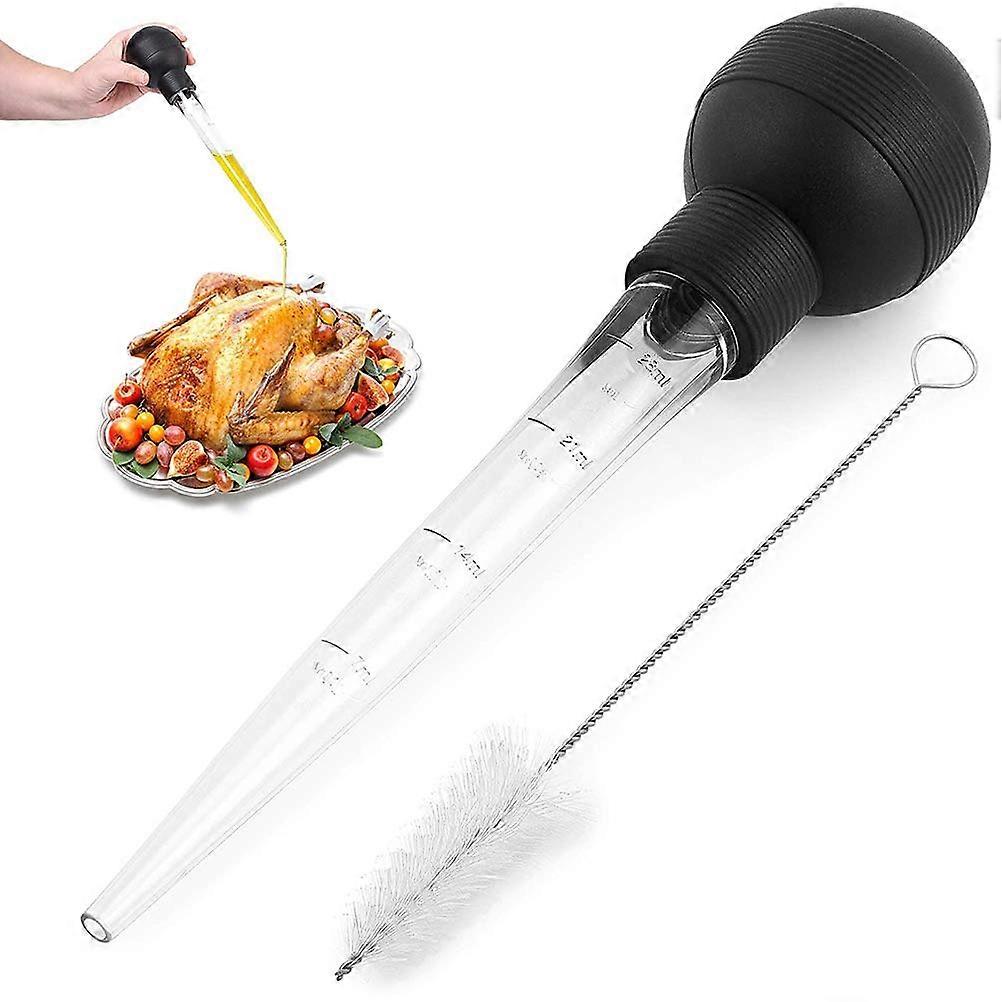 Turkey Baster with Cleaning Brush, Heat Resistant Meat Injector for Precise Flavor Infusion